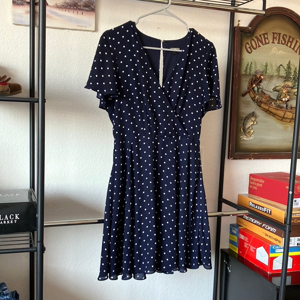 -Express Polka Dot Mini Dress